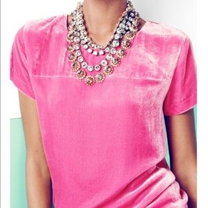 J crew pink velvet top